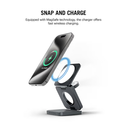 VelorAa Foldaway 3-In-1 Magnetic MagSafe Wireless Charger
