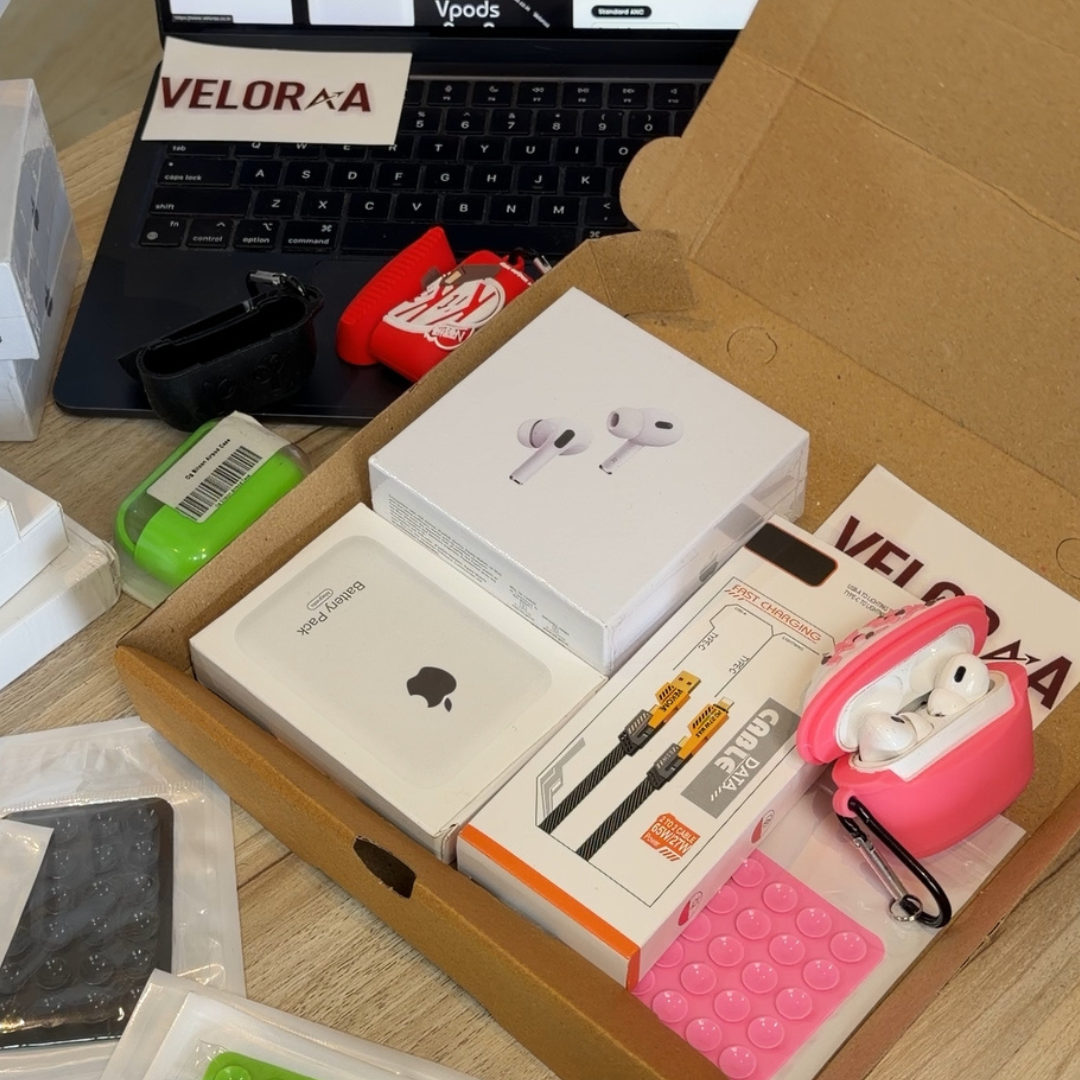 5-in-1 Ultimate Combo | VPods Pro 2 (2nd Gen) ANC + MagSafe 5000mAh Powerbank + 4-in-1 Fast Charging Cable + Silicone Case + Sticky Pod